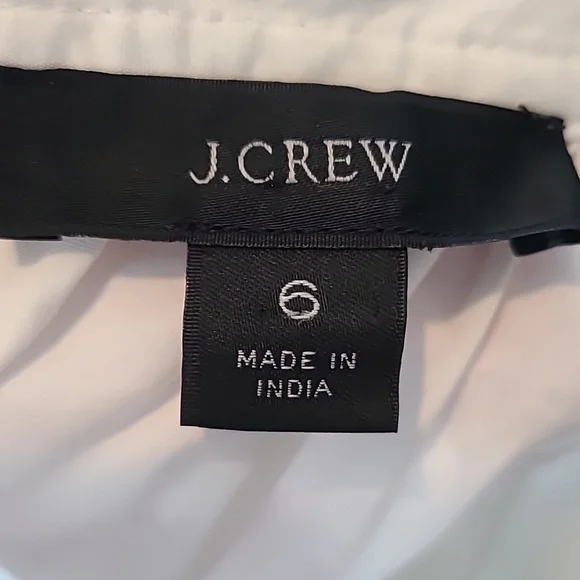 J.Crew Cotton poplin apron white dress convertible straps Size 6 Summer Preppy - Picture 8 of 10
